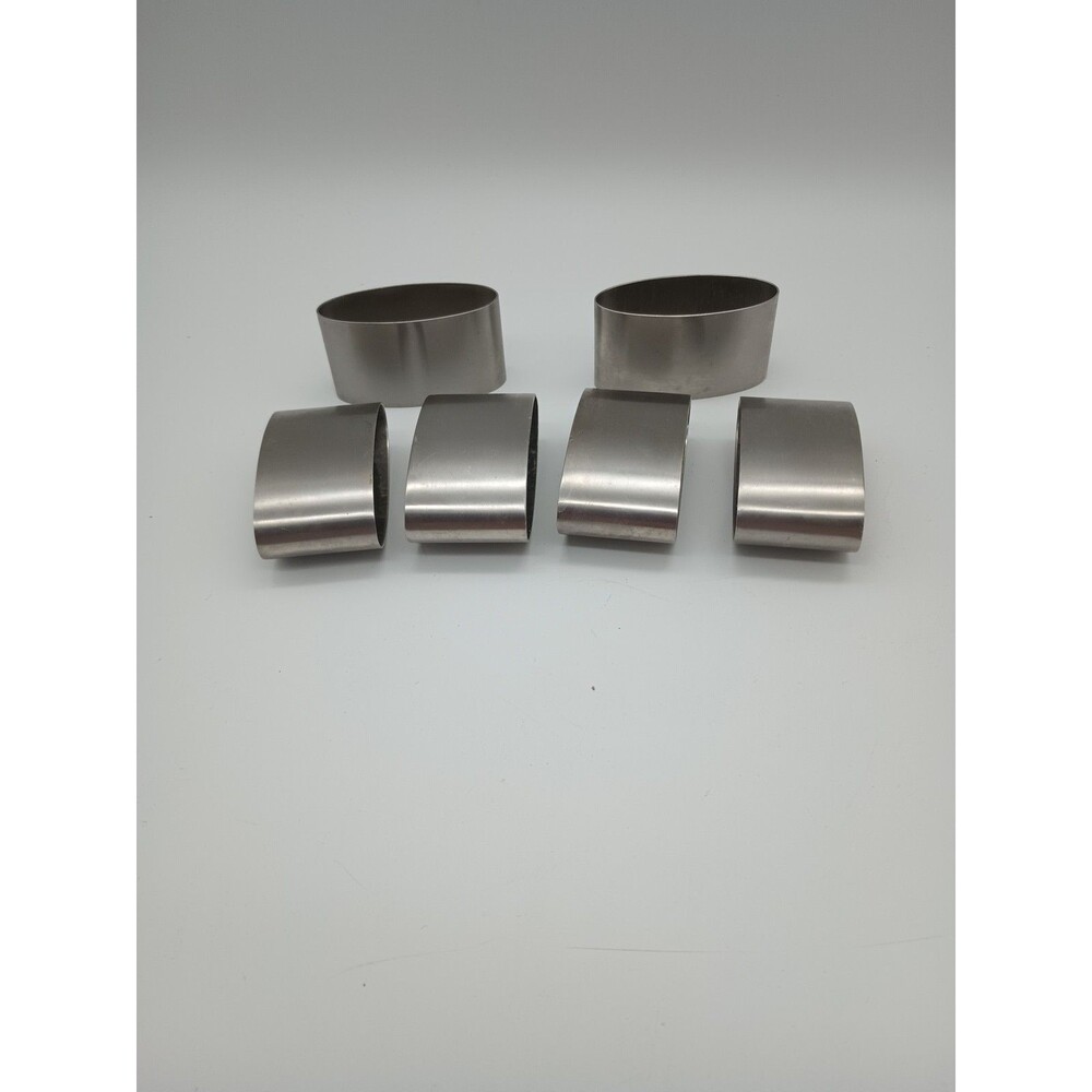 Vtg Old Hall Napkin Rings Stainless Steel Oval MCM